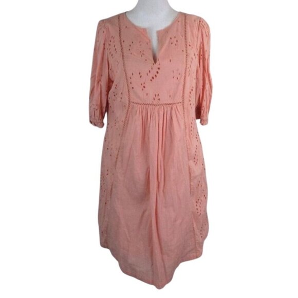 Universal Thread Dress Pink Eyelet Lace Mini Boho Cottagecore Peasant Medium - Picture 1 of 5